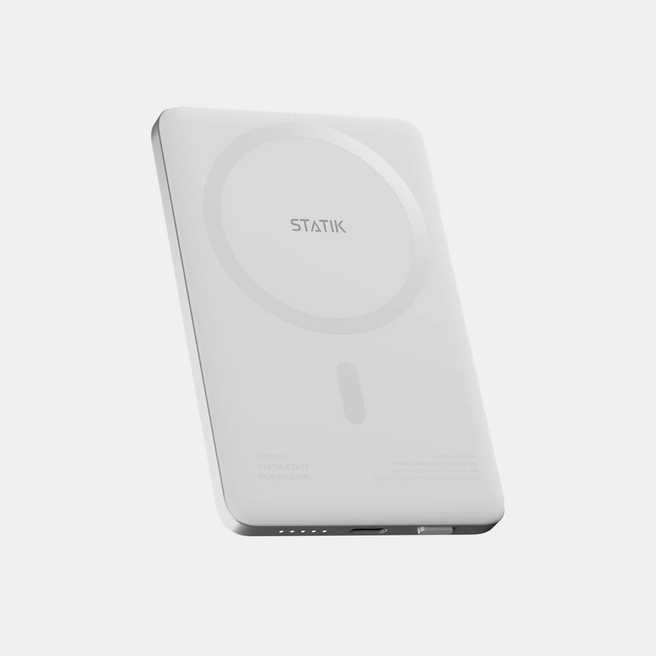 Statik State Power Bank en acabado acero